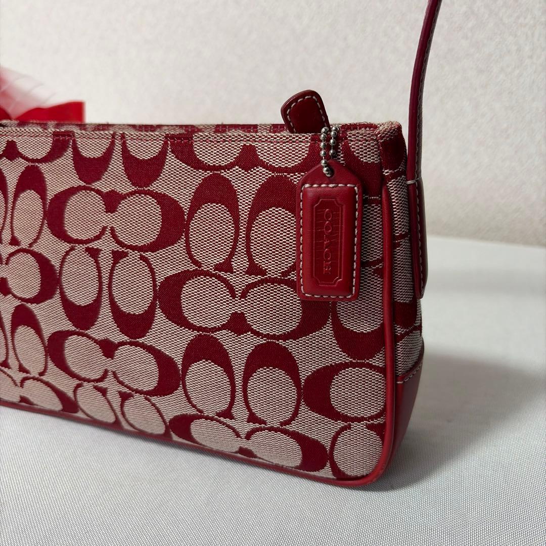 バッグ coach accessories pouch red signature