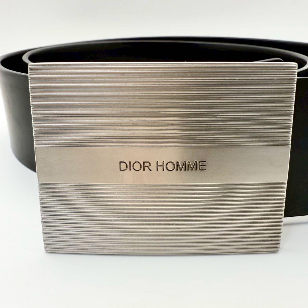 【美品】Dior Homme ブラックレザーベルト