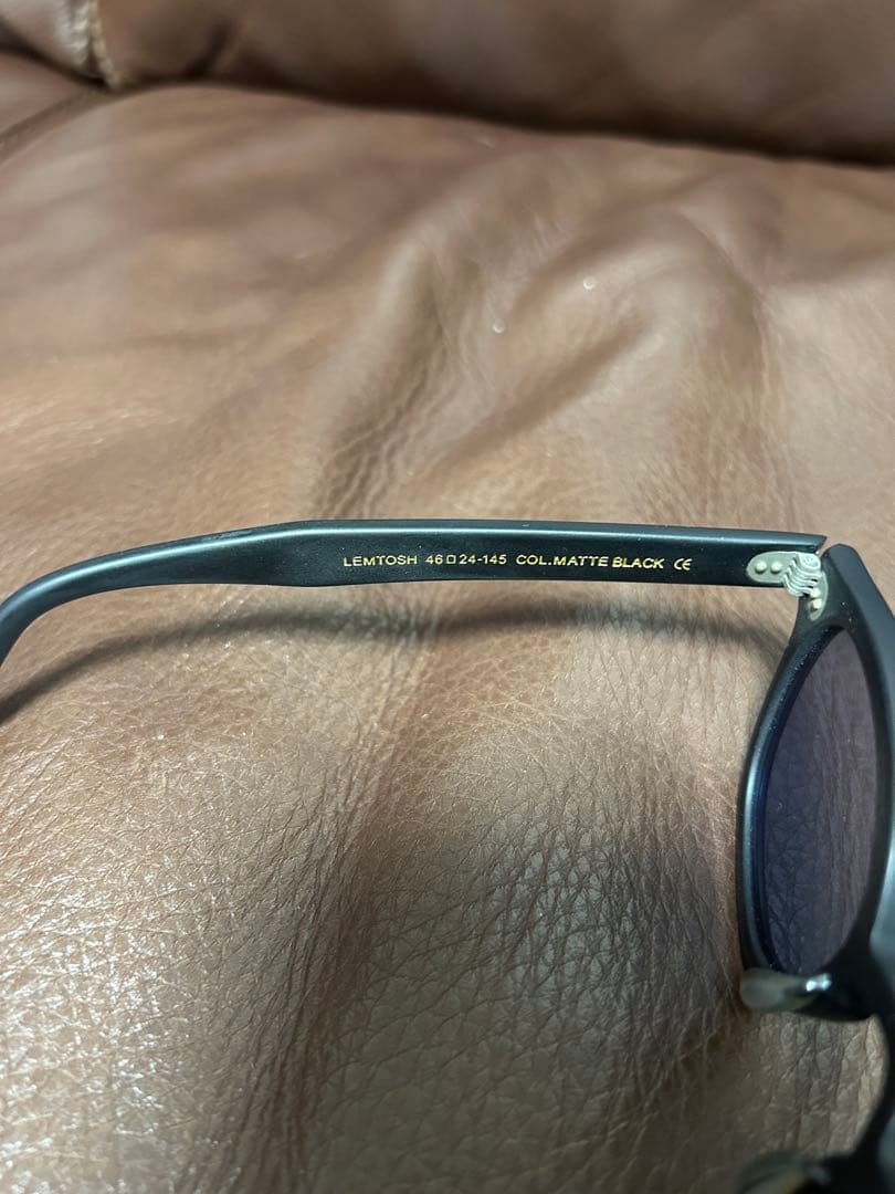 【美品】モスコット レムトッシュ 46 マットブラック ライトブルーレンズ