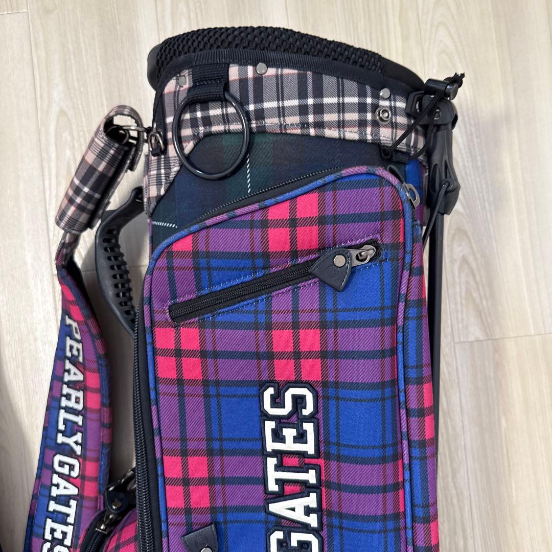 パーリーゲイツ　キャディバッグ　スタンド式　軽量　チェック柄
