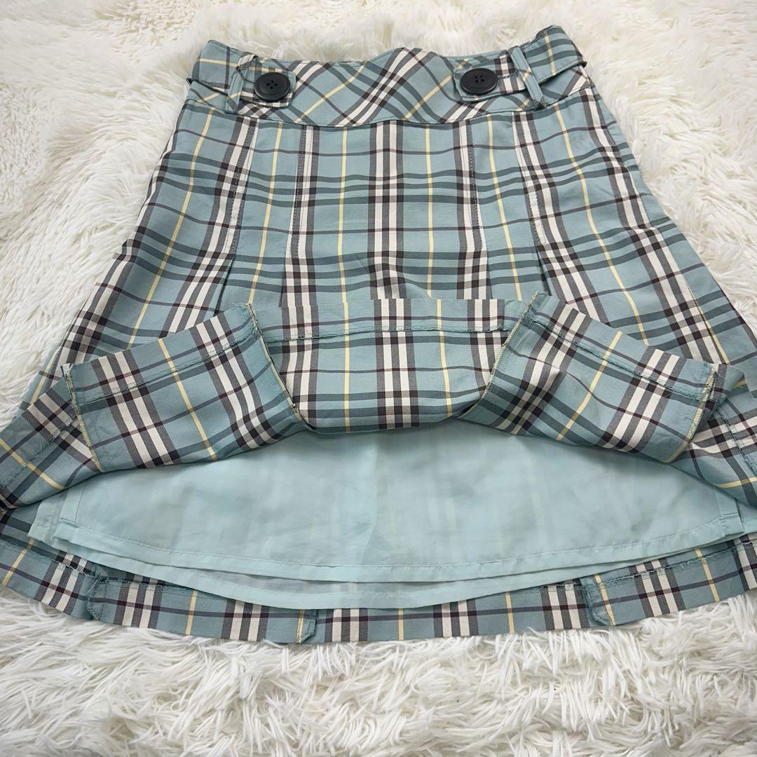 バーバリーブルーレーベル ノバチェック ミニ プリーツ スカート 希少カラー