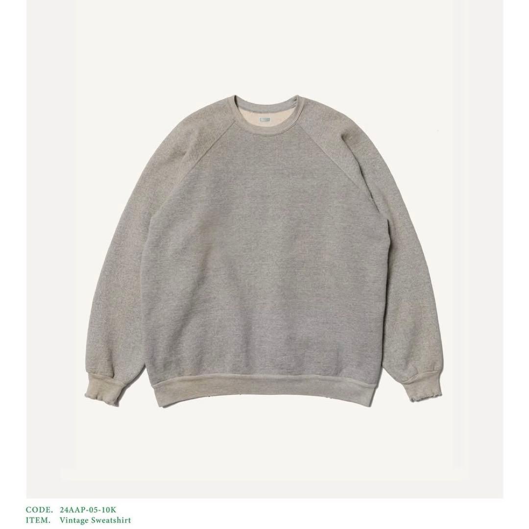 トップス A.PRESSE 24AW Vintage Sweatshirt 3 GRAY