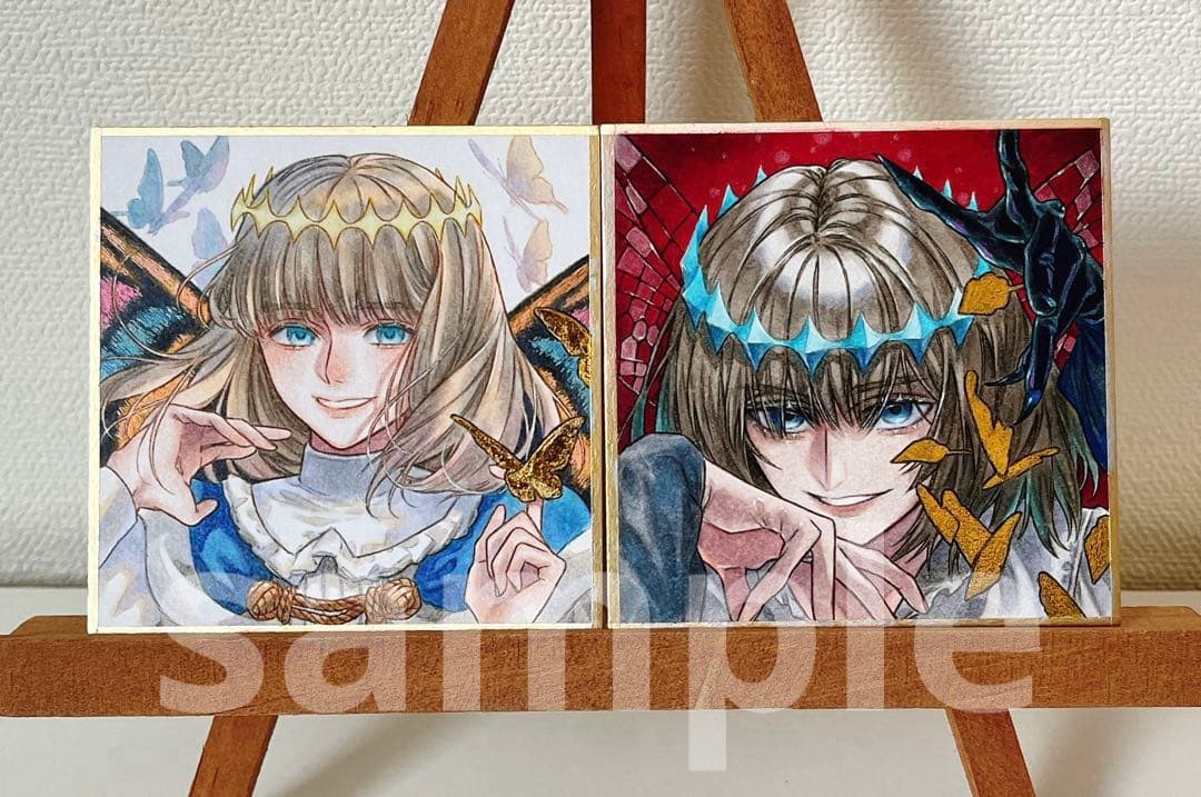 ✴︎ mil ✴︎　手描き　イラスト　色紙