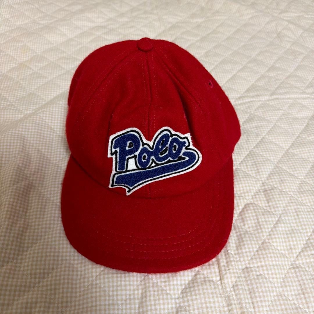 Polo byラルフローレン　赤色 ベースボールキャップ　LヴィンテージUSA製
