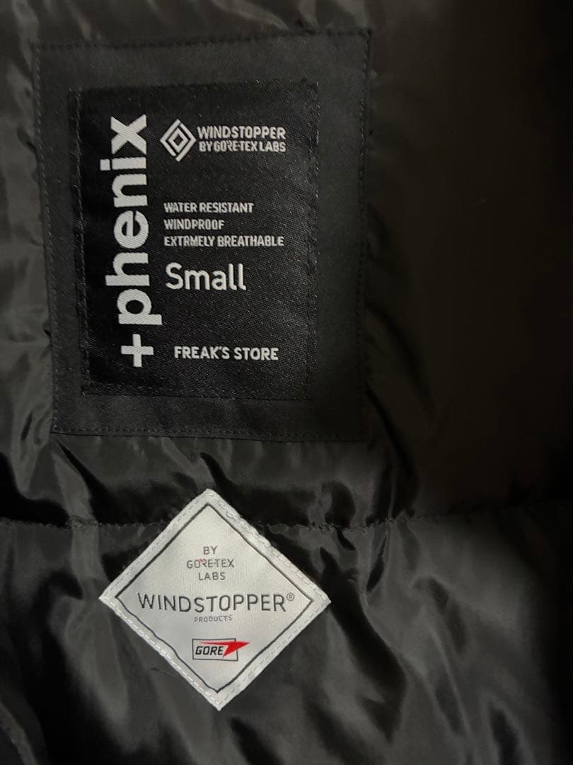 +phenix SP/GORETEX WINDSTOPPER DOWN 黒 S