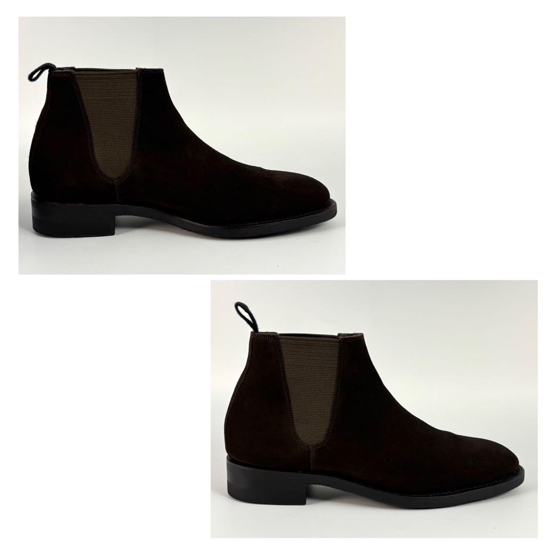 バーニーズニューヨーク サイドゴア ショートブーツ ブラウン スエード 革靴