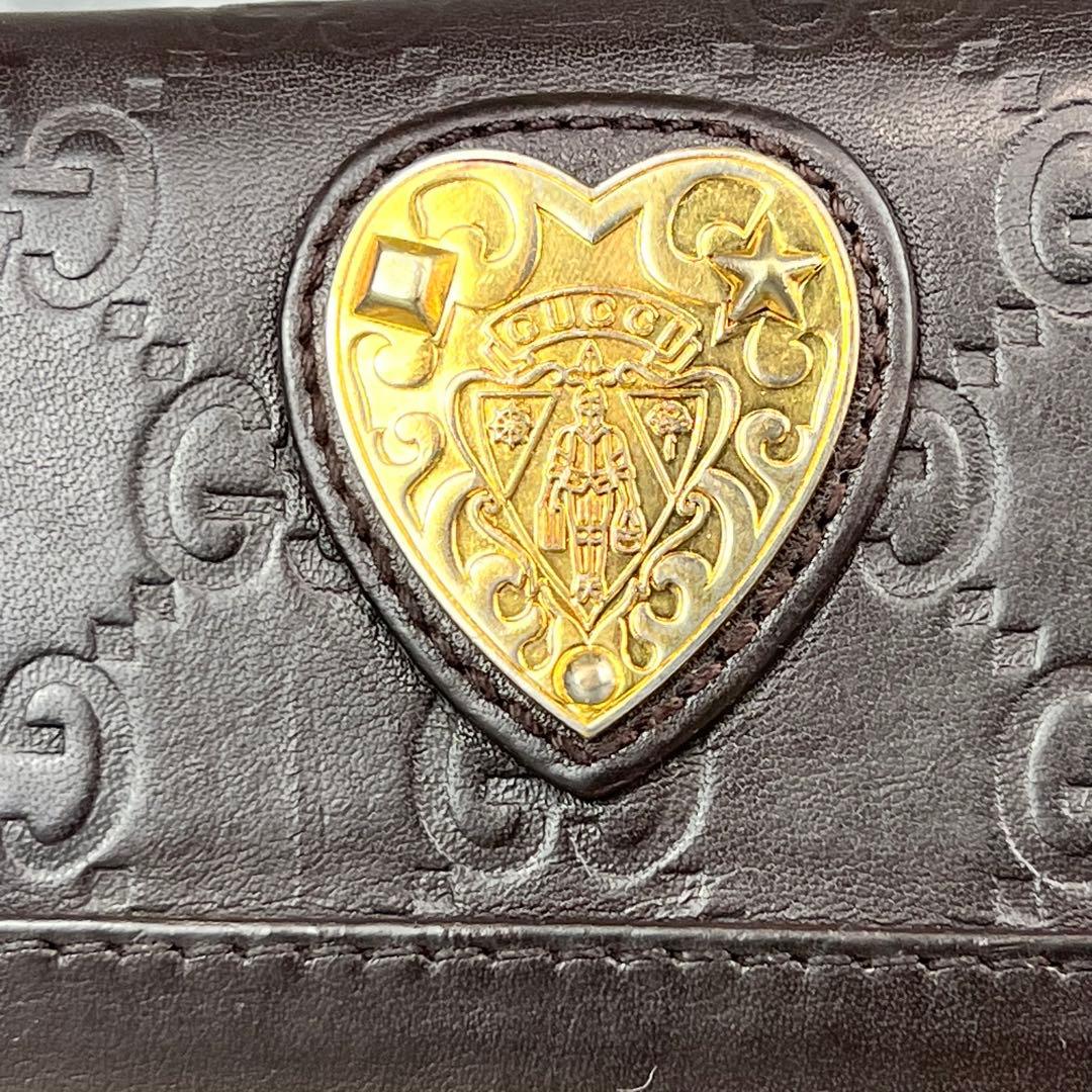 GUCCI グッチシマ ハートクレストWホック長財布