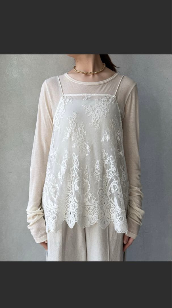 スカラレースキャミ　ホワイト