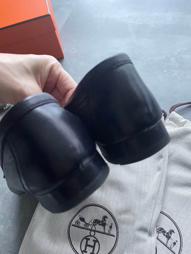 味噌汁さま専用エルメス　モカシンパリローファー黒