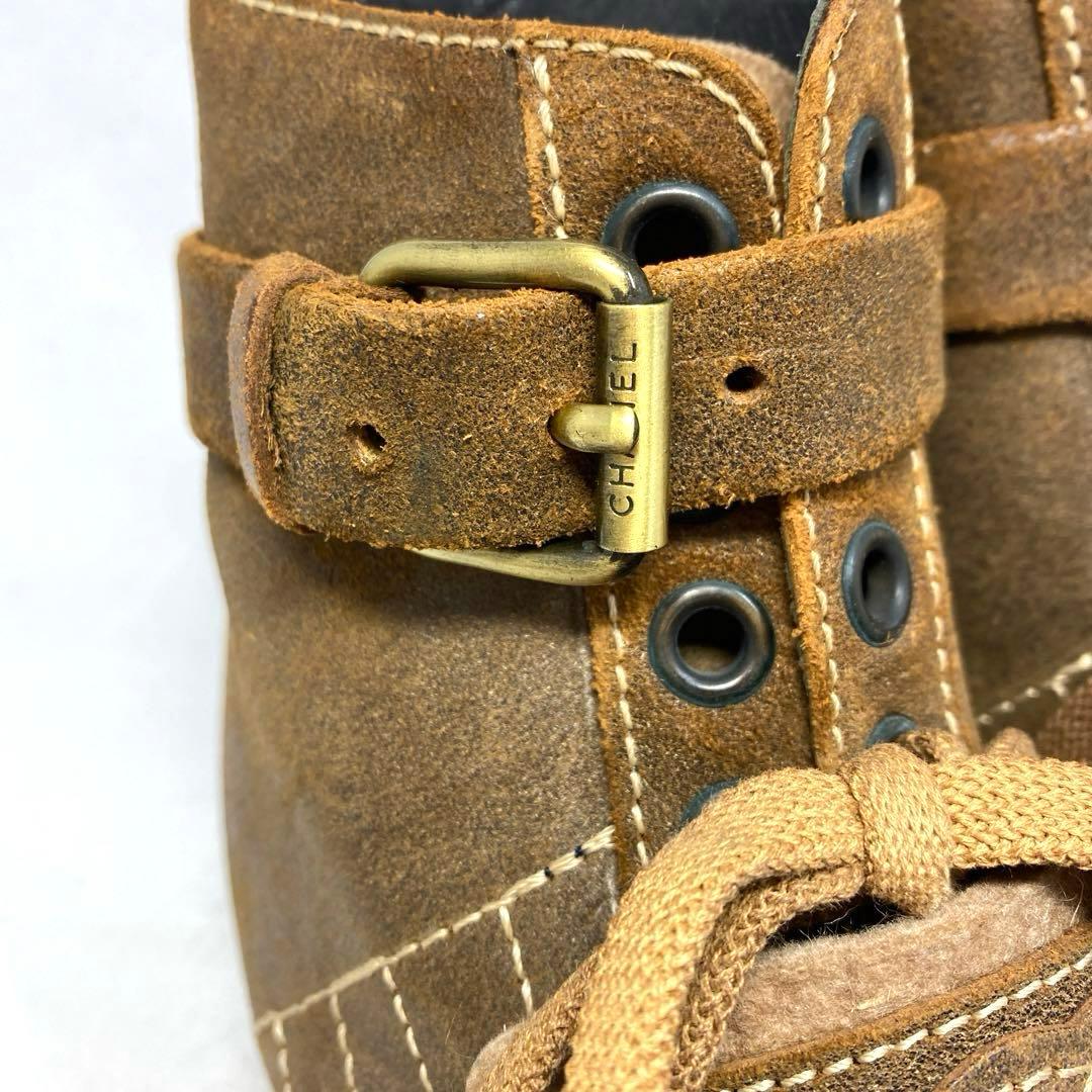 CHANEL サイズ表記「35 C」22.5センチ　ブラウン　ミドルブーツ
