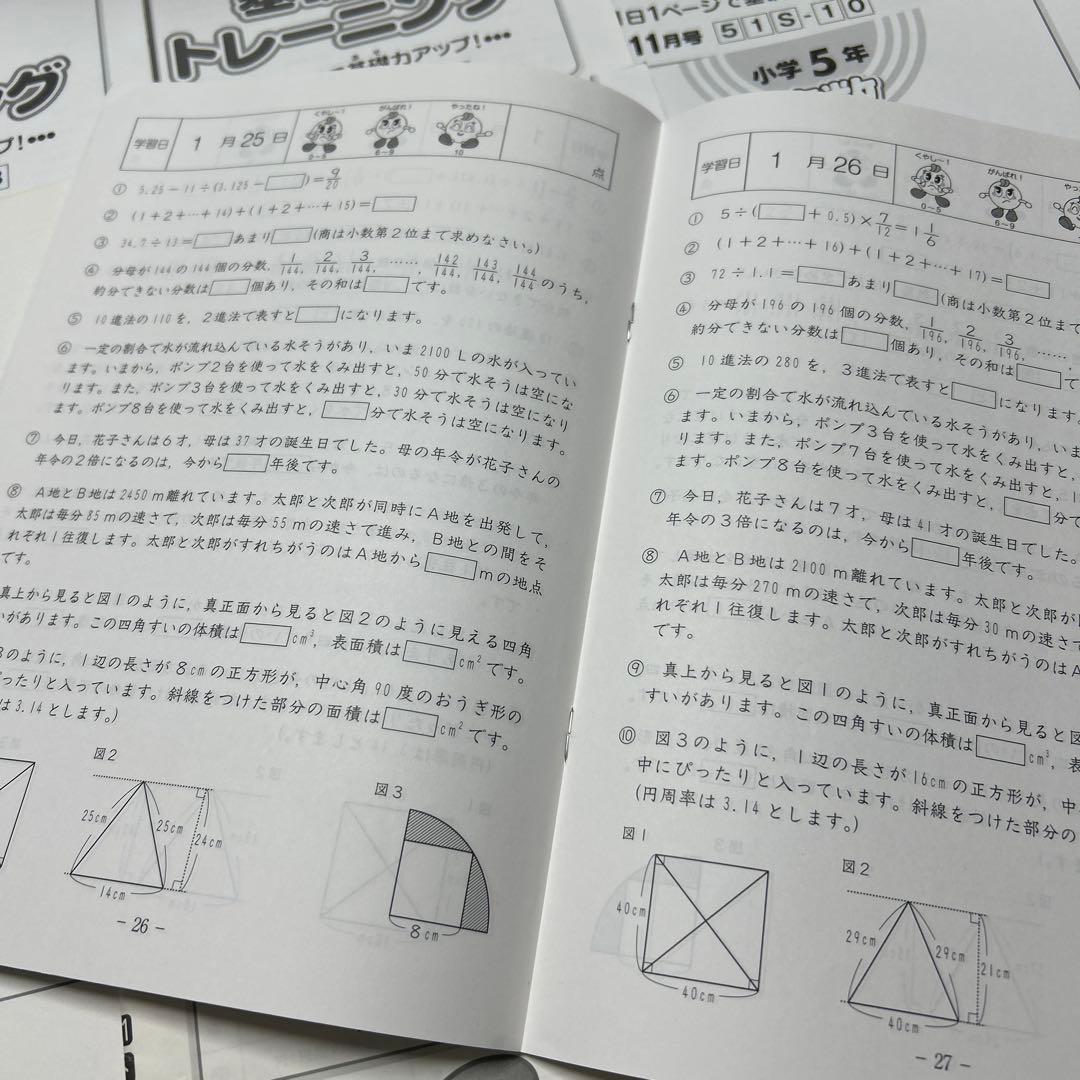 ㉑ぬ　希少未記入　サピックス　SAPIX 5年　算数　基礎力トレーニング