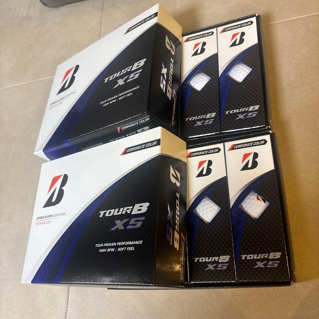新品未使用ブリヂストン TOUR B XS ゴルフボール 2箱コーポレートカラー