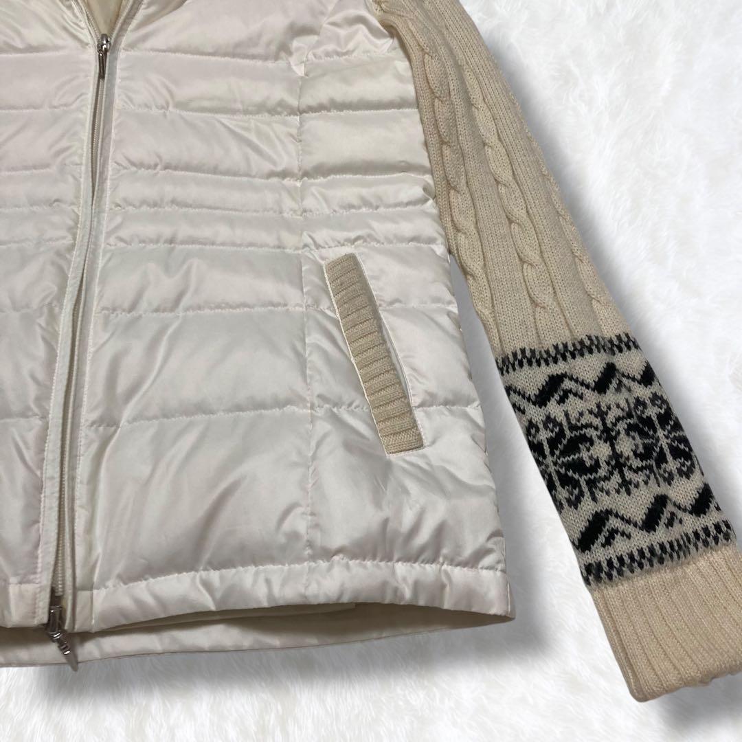 美品 23区 SPORT ダウンジャケット ニットスリーブ ファーS ゴルフ