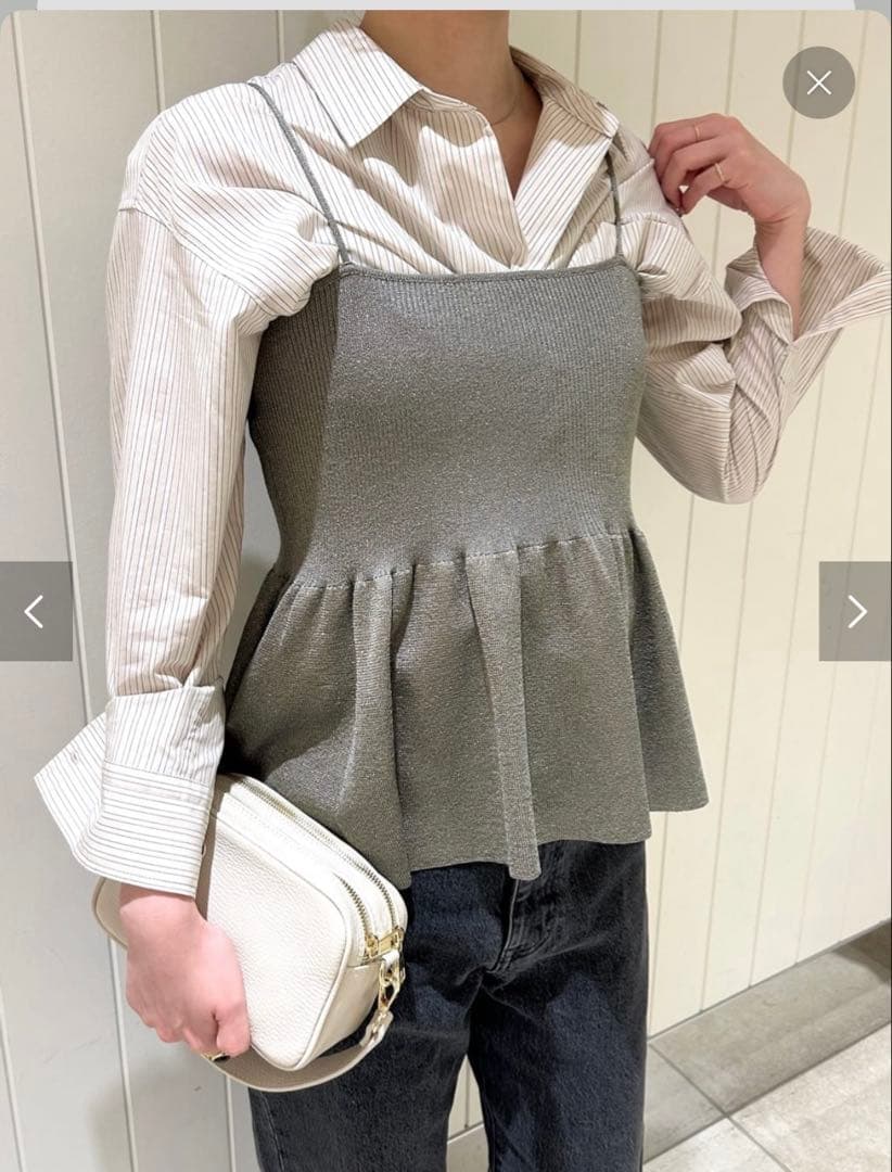 【新品】SLOBE IENAファンタジアパールラメニットビスチェ