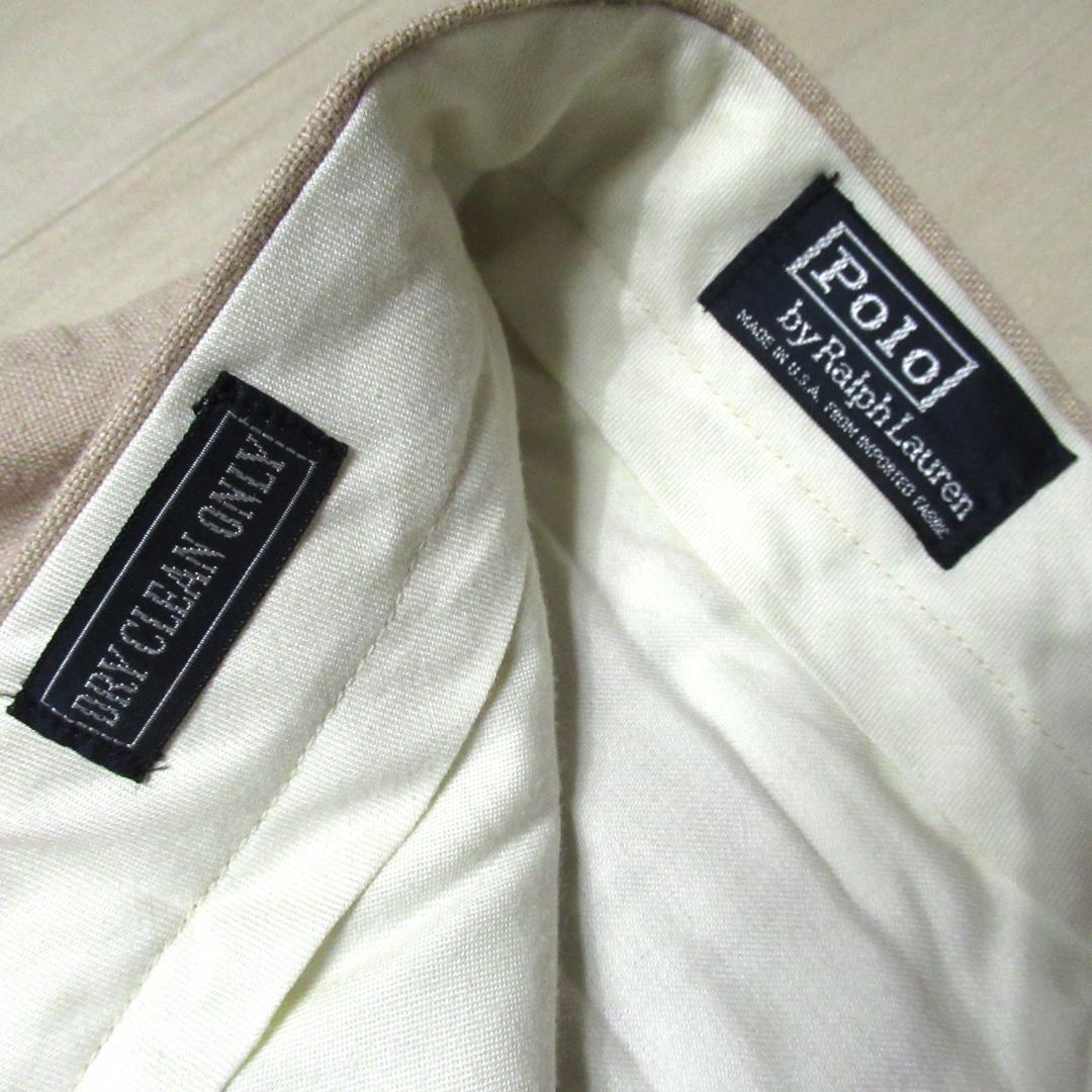 90's 2タック リネンワイドスラックス Ralph Lauren ベージュ
