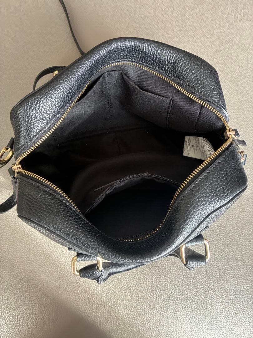 maxmara 牛革 ハンドバッグ ショルダー 黒 マックスマーラ ボストン