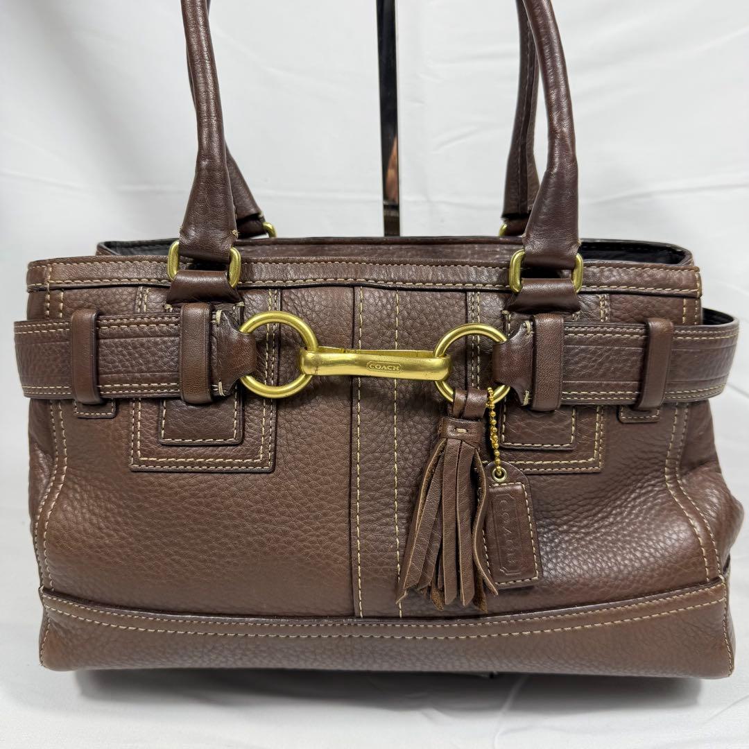 【美品】コーチ トートバッグ ブラウン レザー F10212 本革