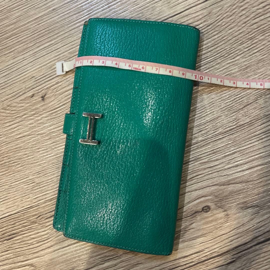 【当日発送】HERMES グリーン レザー 長財布