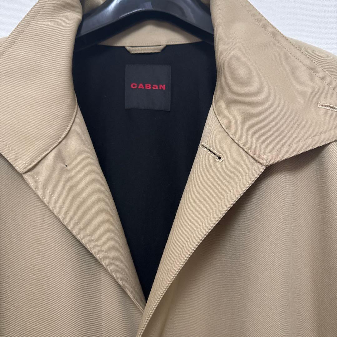 CABaN ウールギャバジン スタンドカラーコート ベージュ M