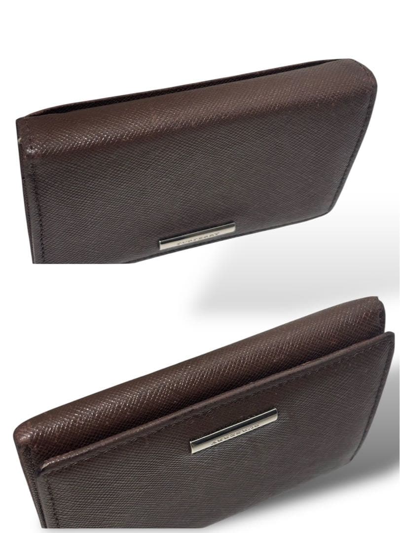 バーバリー　カード入れ　名刺入れ　ブラウン　ノバチェック　レザー