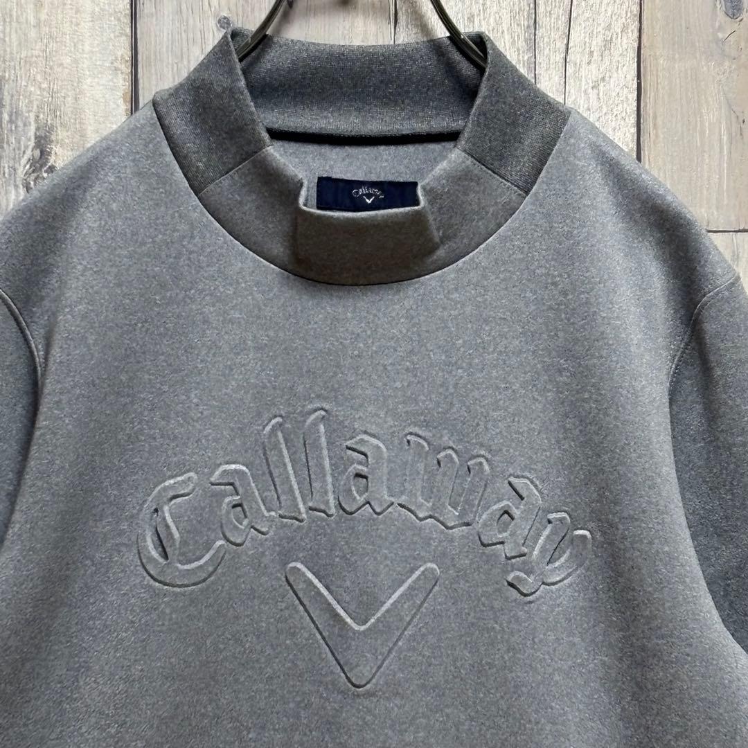 キャロウェイ　Callaway トレーナー　モックネックエンボスロゴ　グレー　L