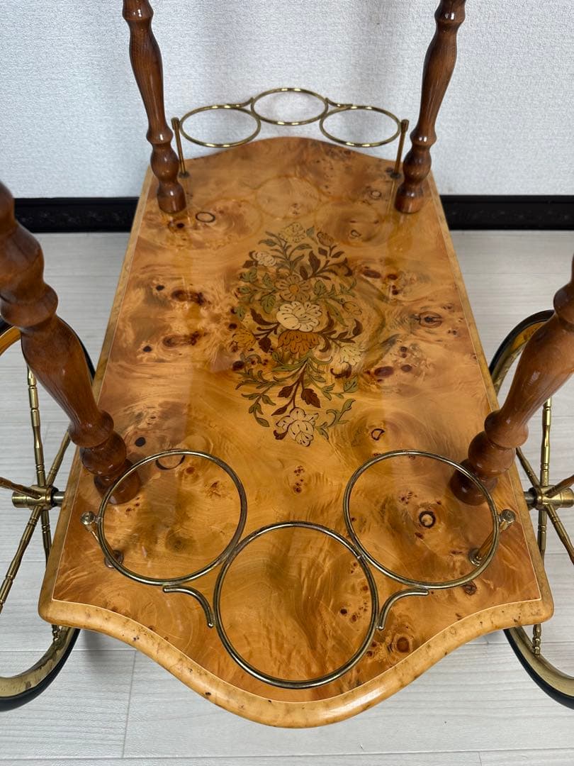 キッチンワゴン イタリア製 象嵌 高級 ※i1※