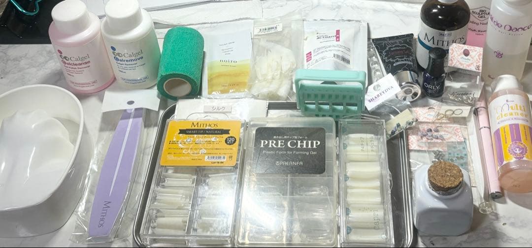 ネイル用品セット　ネイルチップ　パーツ　ジェル
