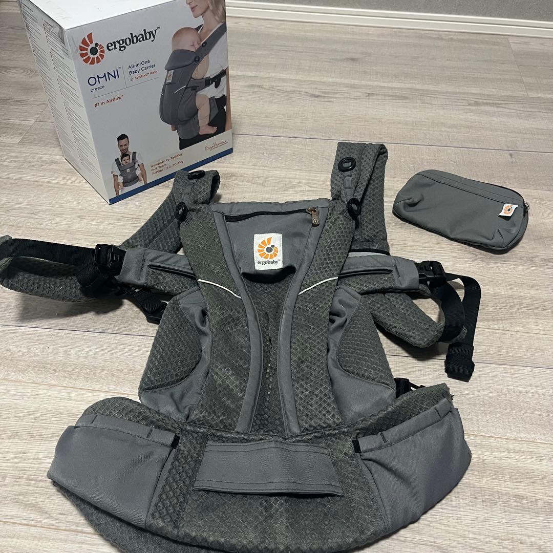 美品】エルゴベビー オムニブリーズ グラファイトグレーOMNI Breeze
