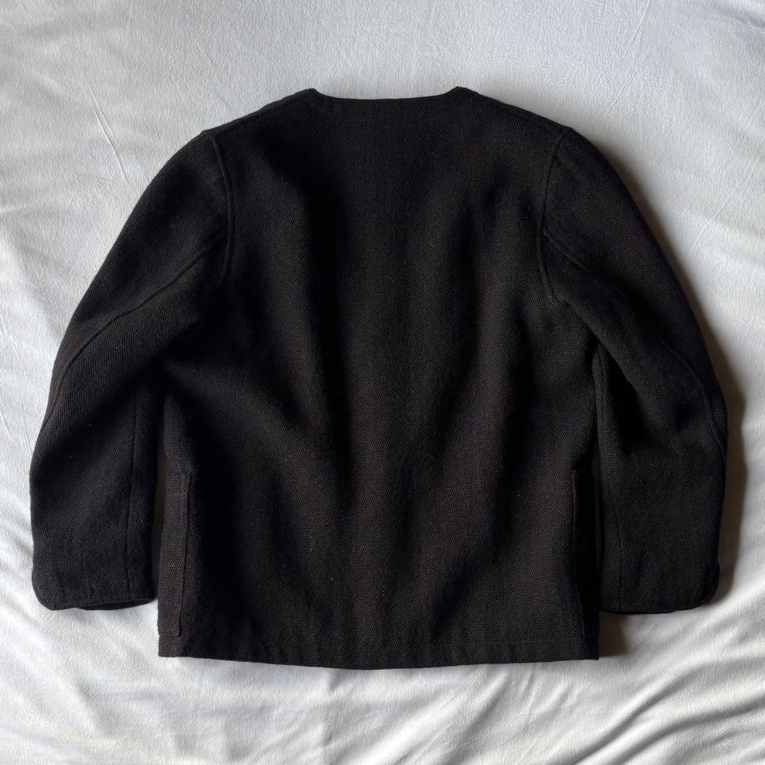 60〜70s vintage wool collarless jacket