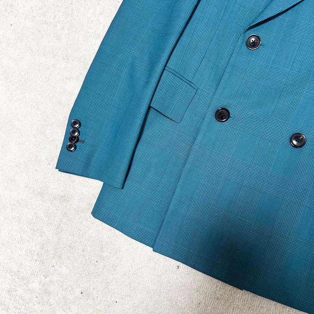美品　ポールスミス　ダブルブレストテーラードジャケット　ターコイズブルー　現行