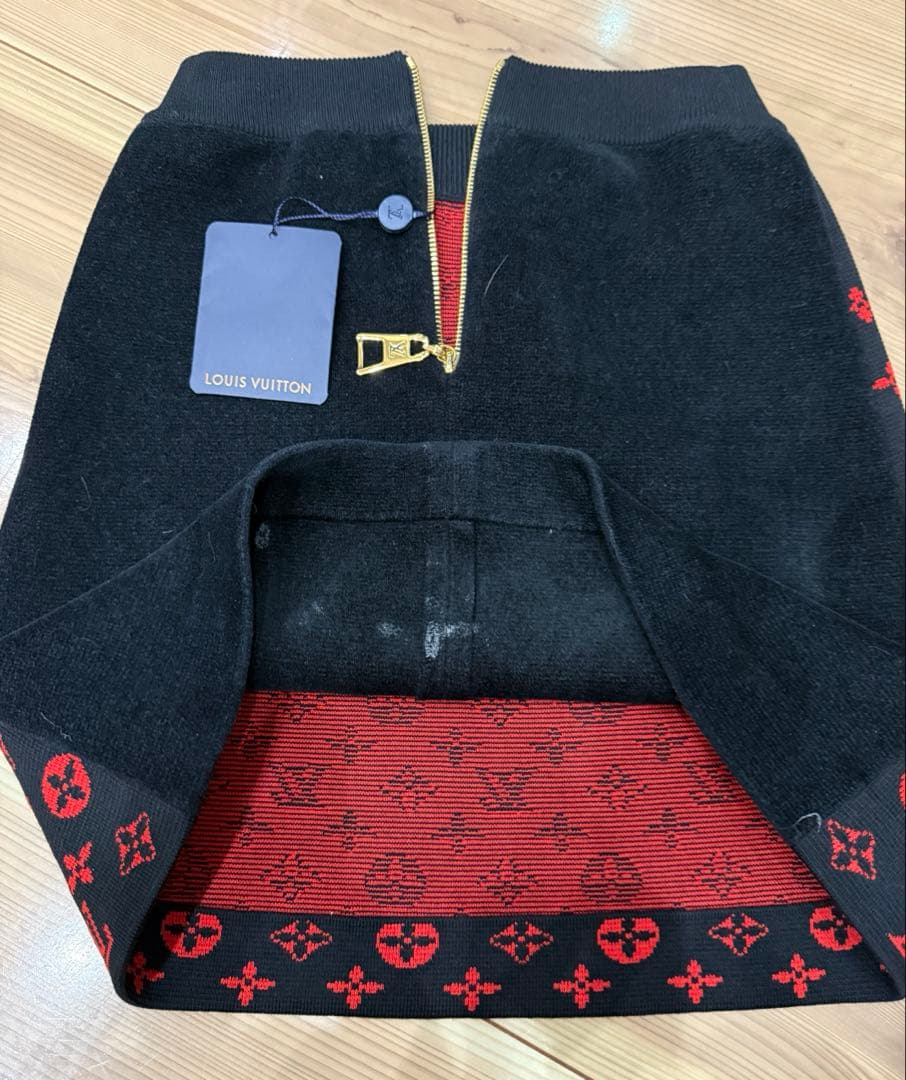 も*も様 VUITTON モノグラムウールニットAラインミニスカート