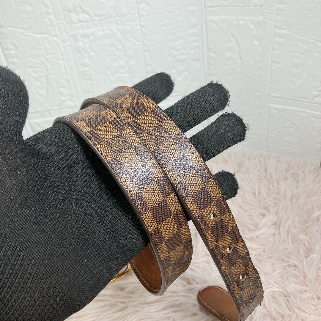 美品 ルイヴィトン ダミエ サンチュール ミニ ベルト ゴールド 即日発送