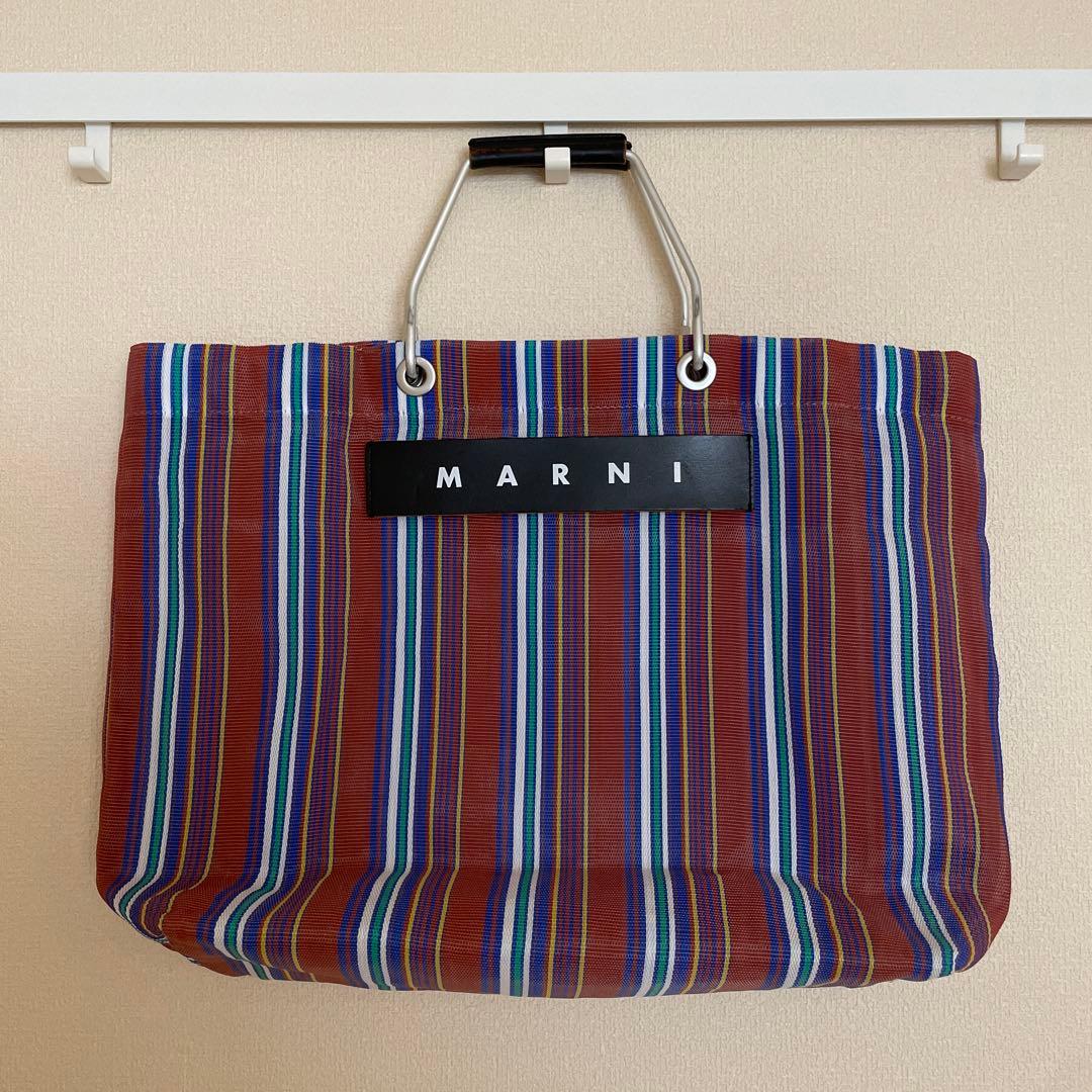 MARNI MARKET STRIPE BAG ブラウン