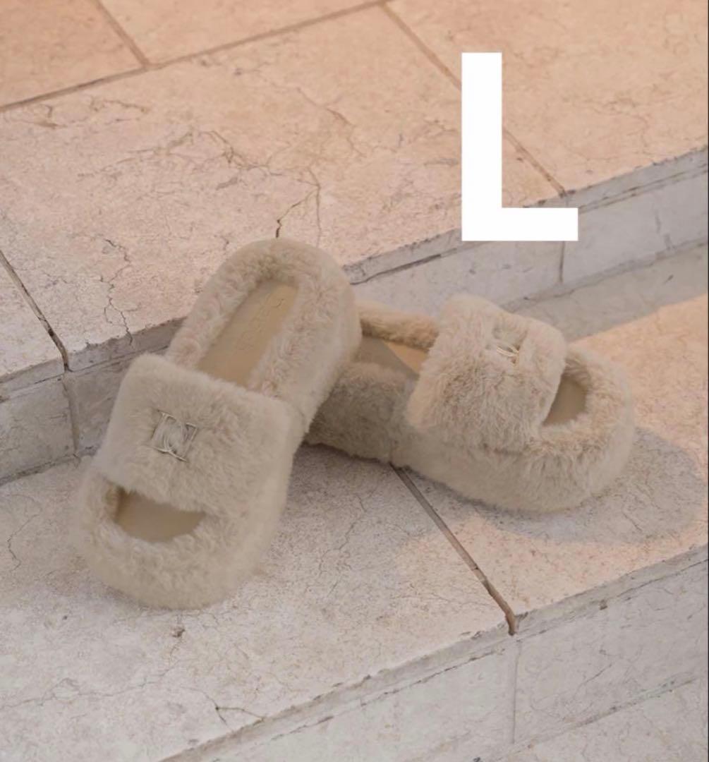 darich ダーリッチ プラットフォームファーサンダル ベージュ