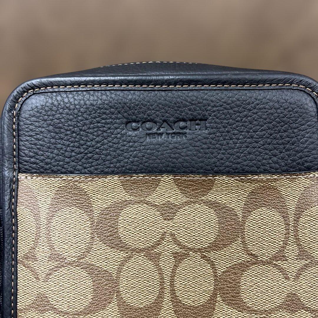 【美品】コーチ ショルダーバッグ ベージュ ブラック【COACH】