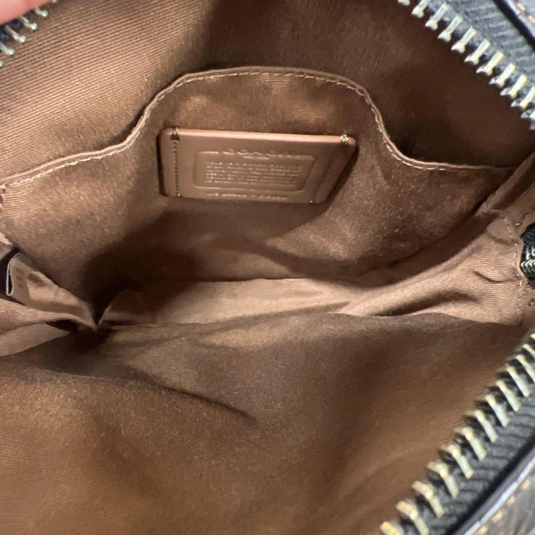 【美品】コーチ ショルダーバッグ ベージュ ブラック【COACH】