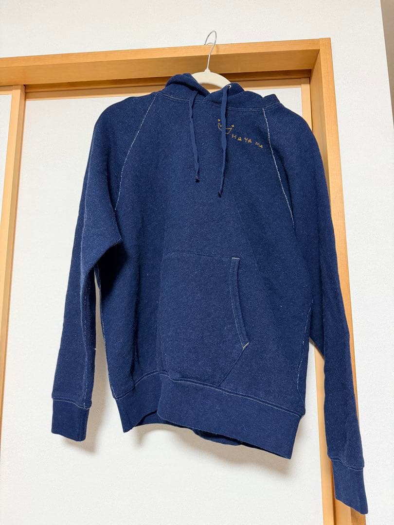 45R Ctrl C インディゴ染め 裏起毛 HAYAMAスウェットアノラック