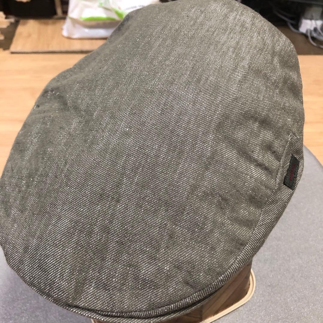 【未使用タグ付】日本製PAPAS ベレー帽Lカーキグレー系