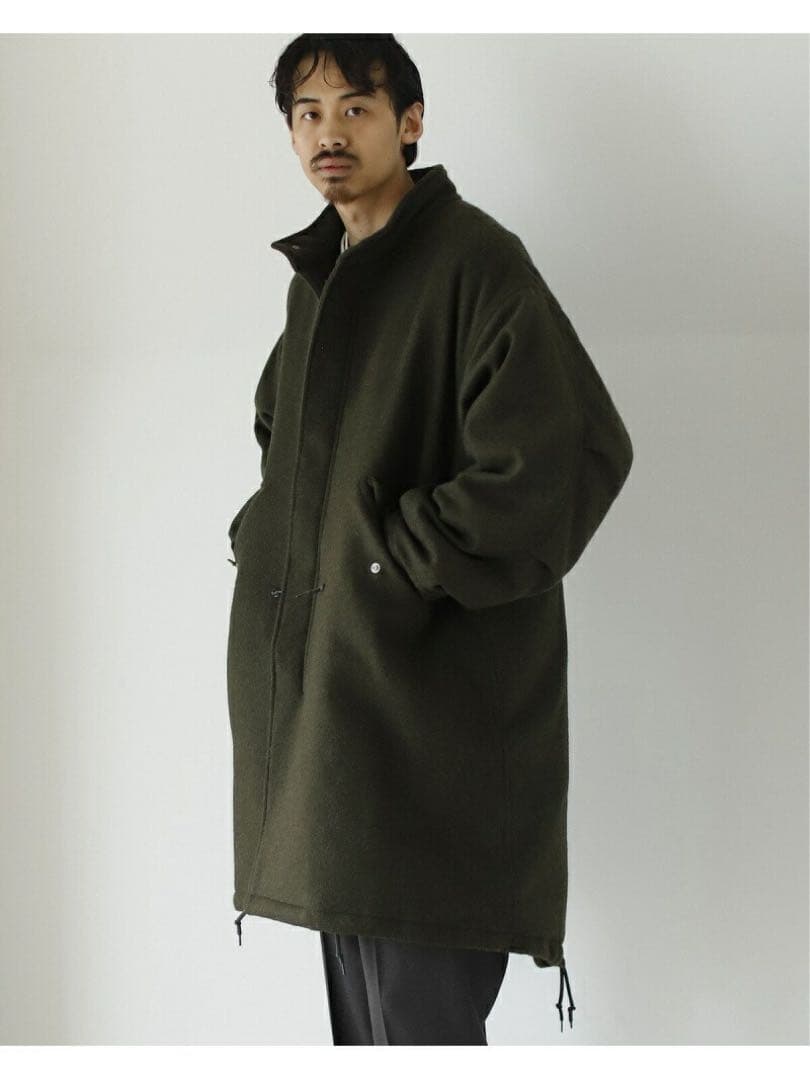 BEAMS / 中綿 ウール モッズ コート OLIVE / サイズ M