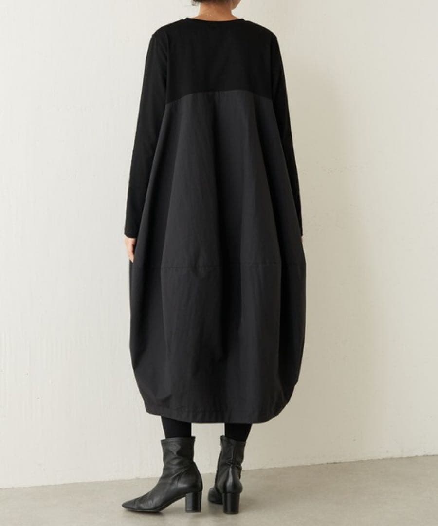 ✨サイズ1✨約2万円　ビアズリー　マルワンピース　ブラック　コクーン　ドッキング