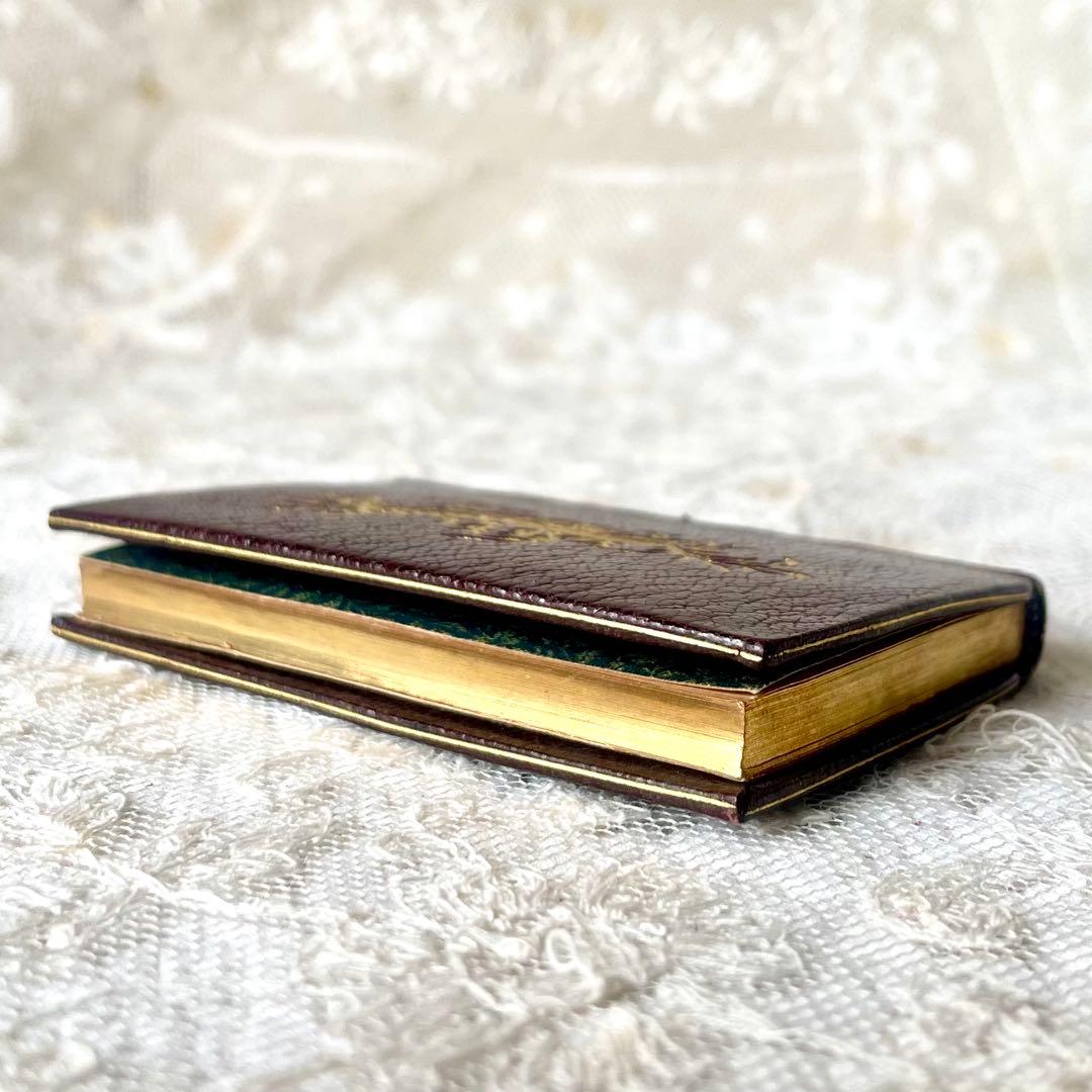 19世紀の小さな本　1892年　ミニブック　レザー金彩祈祷書フランスアンティーク