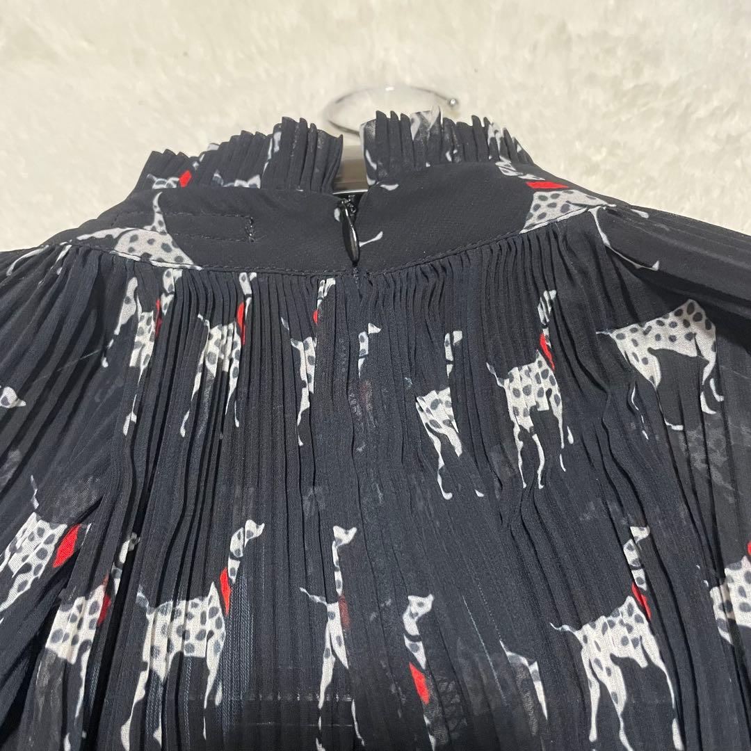 Sov. ソブ　ダルメシアン　ロング　プリーツ　ワンピース　ブラック　黒　36