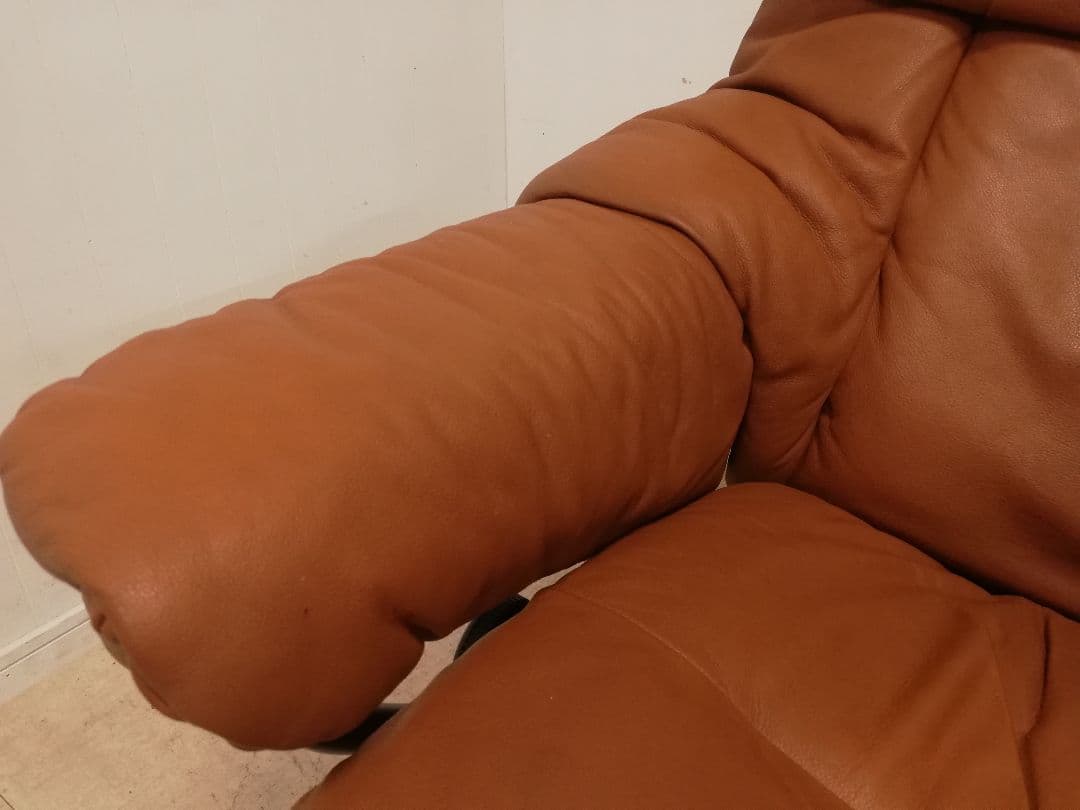 美品 EKORNES ストレスレスチェア レノ（M）キャメルレザー オットマン別