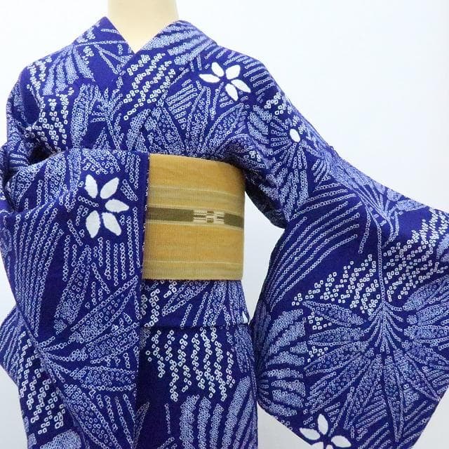 専用Y3470◆新品 有松鳴海絞り 仕付け・背当て付 手縫い 高級浴衣