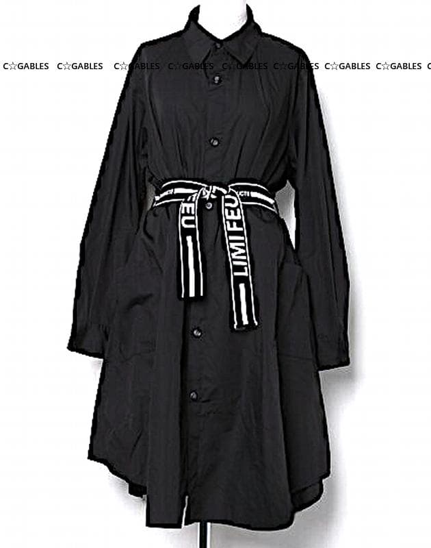 LIMI feu リミフゥ　シャツワンピース　ロゴベルト付き　ヨウジヤマモト