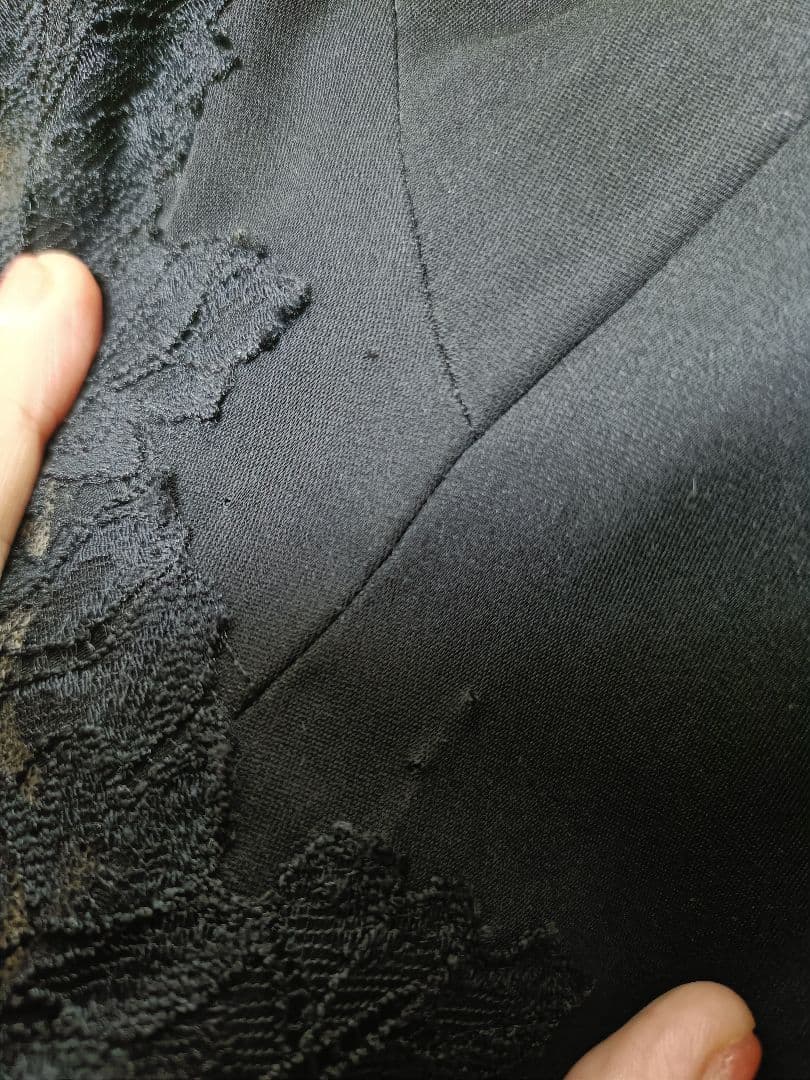 値下げ!!人気★TADASHI SHOJI 黒レースロングドレス　US4