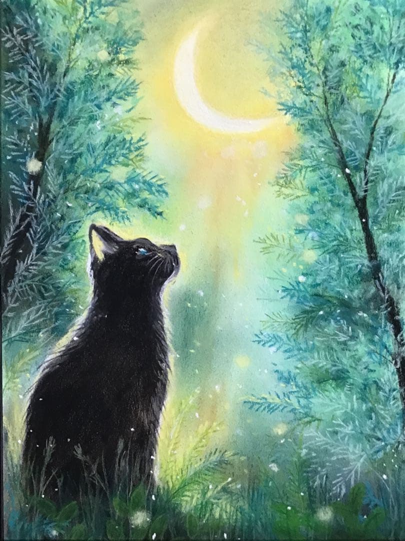 遥かなる銀河3 ハンドメイドパステル画　絵画アート原画