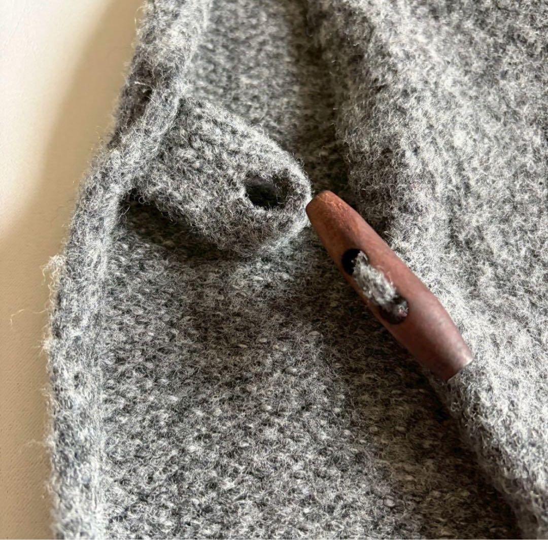 かぐれ トグル釦ニットベスト フリー グレー ウール混 定価1.6万