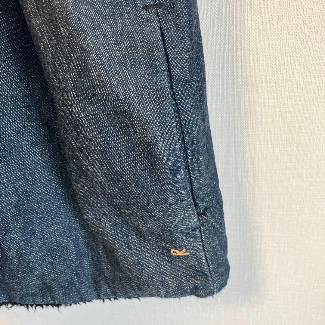 R by 45rpm リバーシブルベスト　ボア　デニム　インディゴ　サイズ3