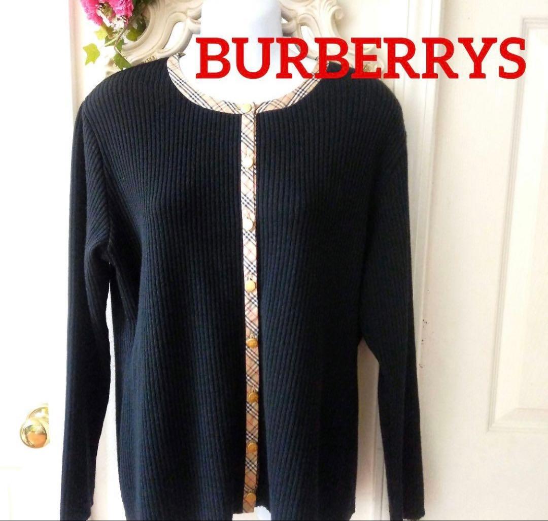 レア BURBERRYS バーバリー カーディガン ブラック ノバチェック